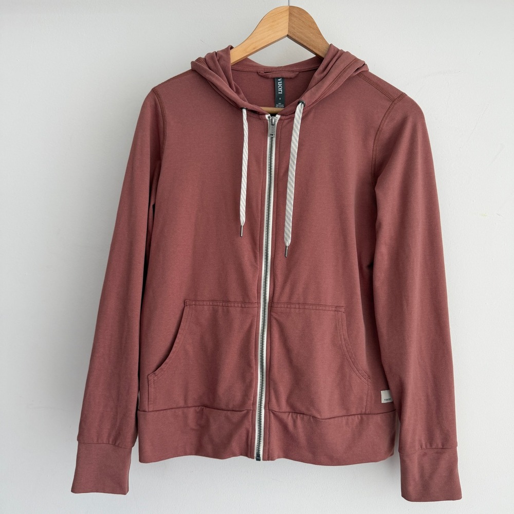 Vuori Halo Performance Hoodie 2.0 Womens Small Cinnamon Heather Full Zip VW268